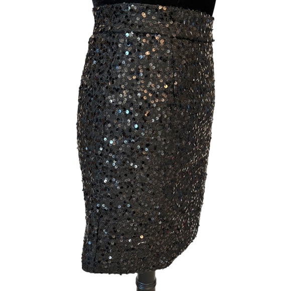 A-Line Black Sequin Skirt - Picture 4 of 7